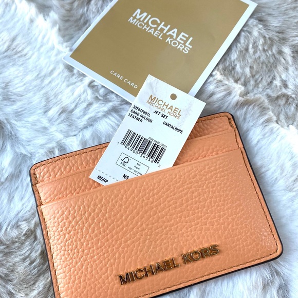 NWT authentic MK genuine leather card wallet - Picture 3 of 5